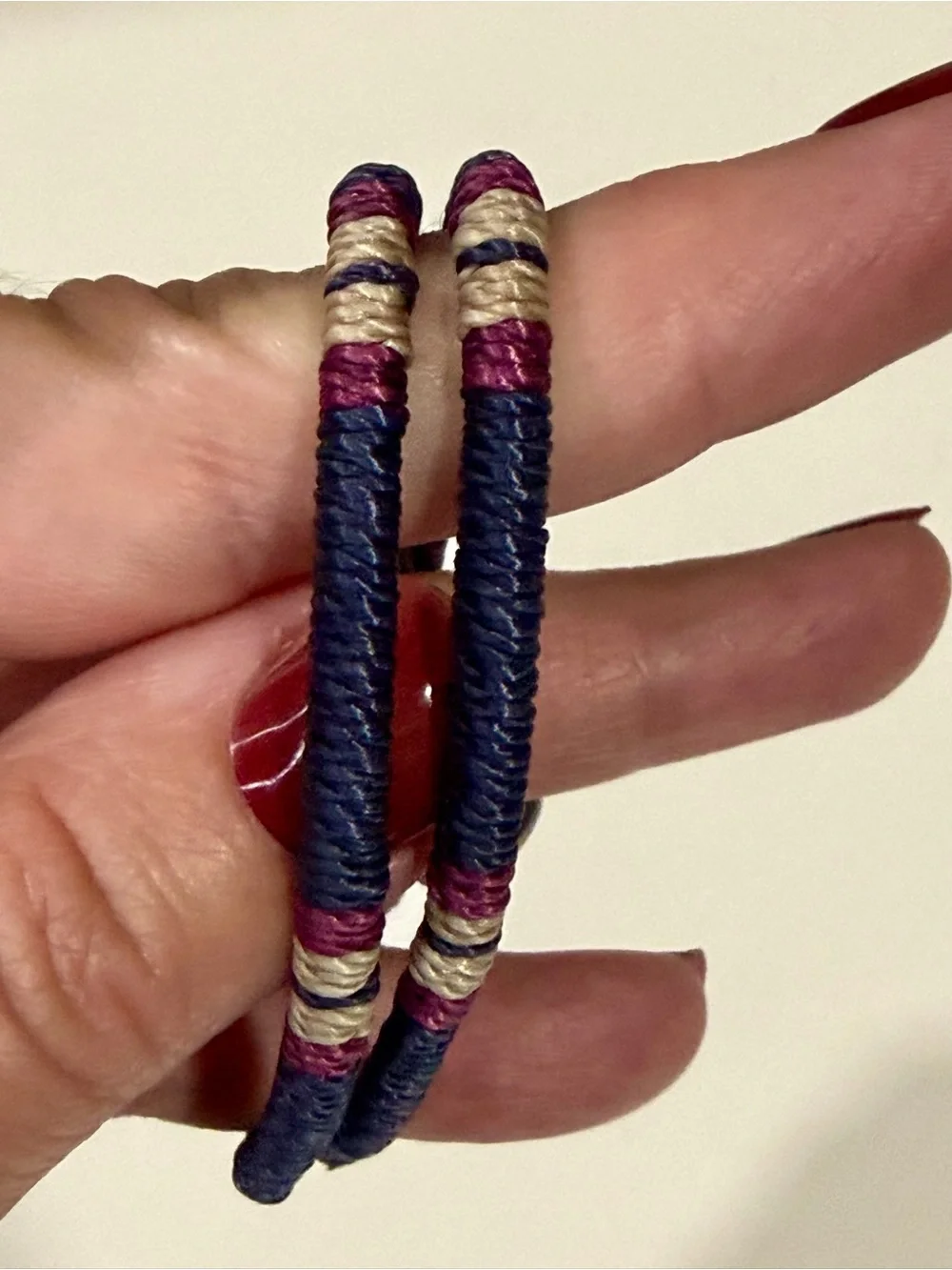 Carbon2Cobalt - Mens Navy + Purple Wrapped Cord Bracelet